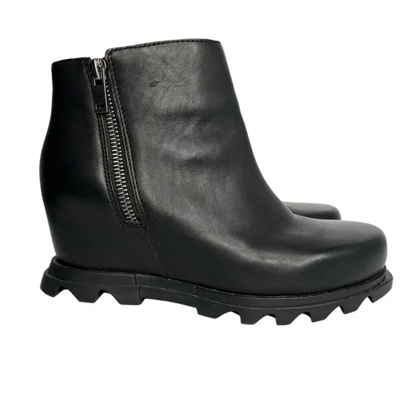 Sorel Joan of Arctic Wedge III Zip Leather Waterproof Boots Black Size 8.5 - Picture 5 of 16